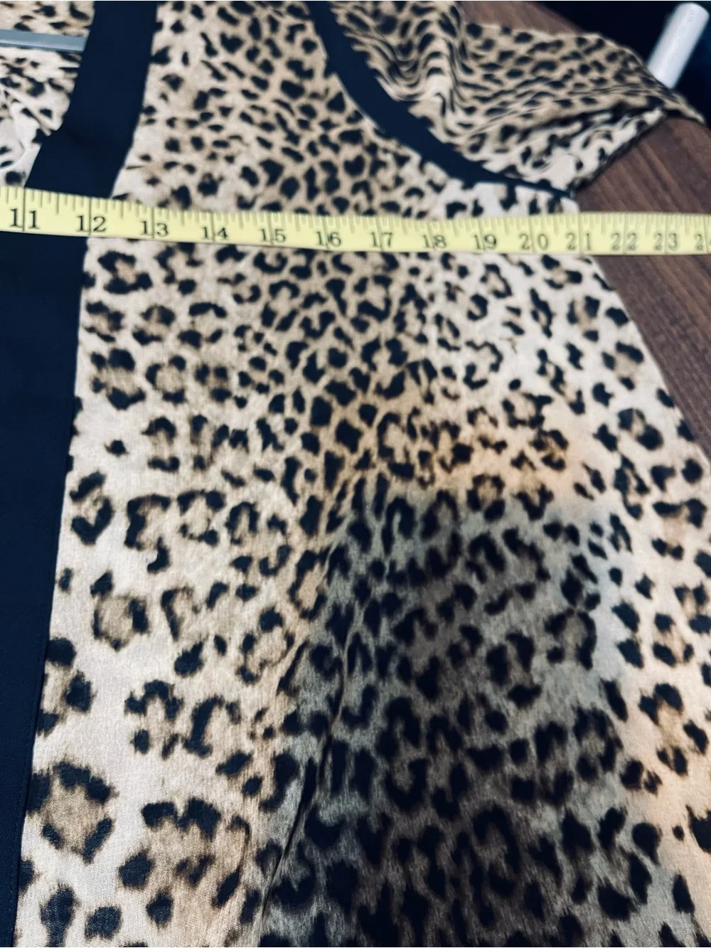 Nicole Leopard Print V-Neck Blouse with Black Trim - Brown/Black - Picture 6 of 7
